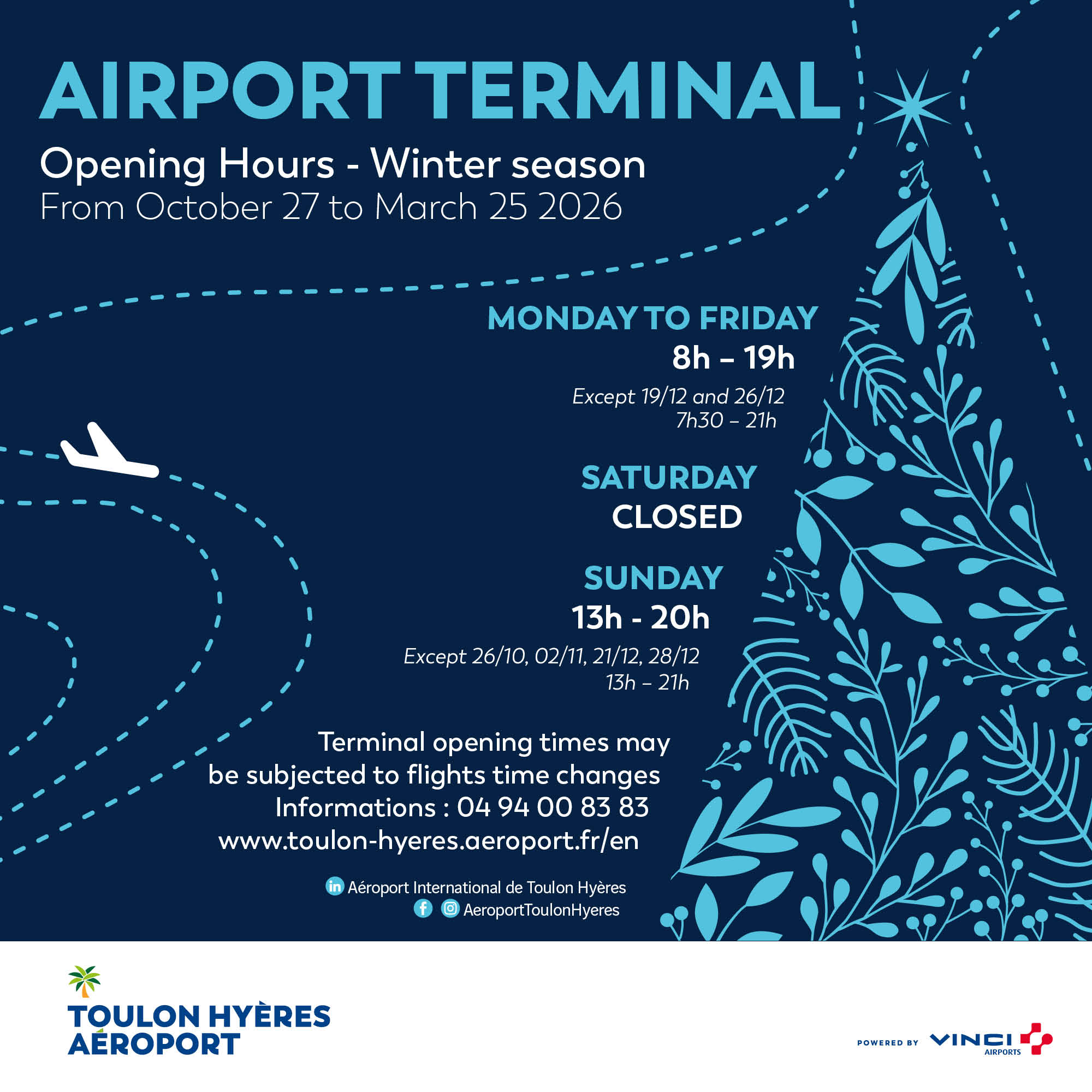 AIRPORT TERMINAL - Opening hours