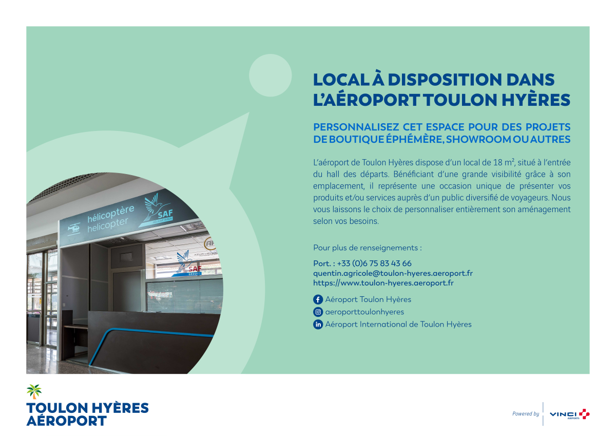 Local à disposition à l'aéroport Toulon Hyères